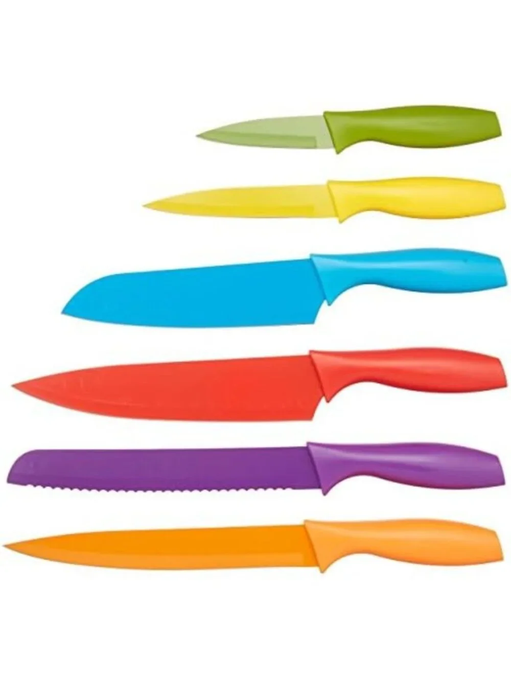 Color-Coded Kitchen Knife Set, 12-Piece, Dishwasher Safe, Ergonomic Handles